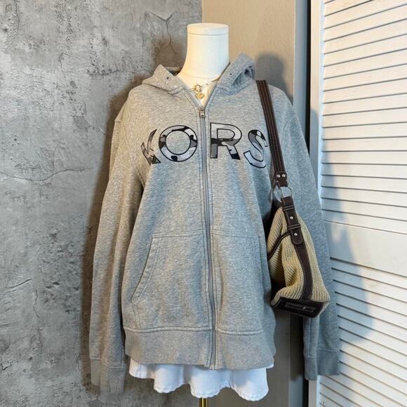 Soft & Cozy Grey Camo Zip Up Hoodie - Picture 1 of 8